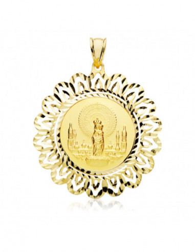 18K VIRGEN DEL PILAR REDONDA 22 MM...