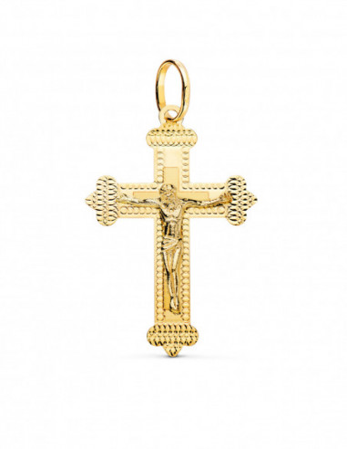 18K CRUZ ORO AMARILLO CON CRISTO...
