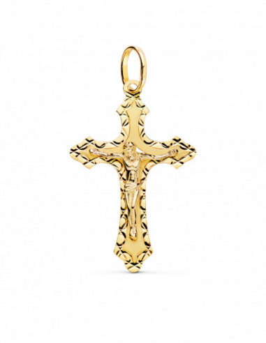 18K CRUZ ORO AMARILLO CON CRISTO...