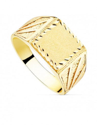 18K SELLO MACIZO CABALLERO ORO...