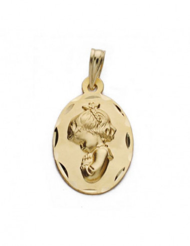 18K MEDALLA VIRGEN NIÑA 22X14 MM