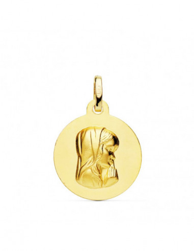 18K MEDALLA VIRGEN NIÑA MATIZADA 16 MM