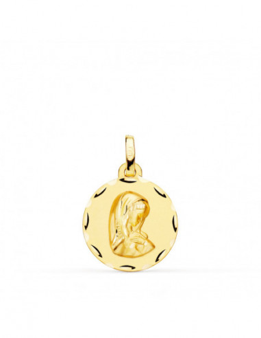 18K MEDALLA VIRGEN NIÑA 16 MM