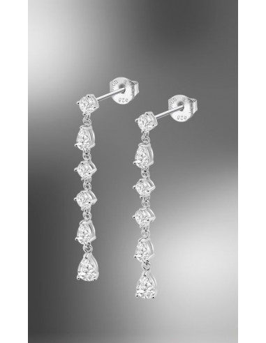 LOTUS PLATA PENDIENTES MUJER LARGO...