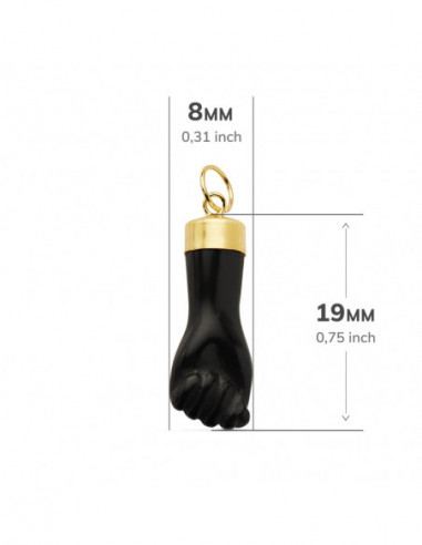 18K COLGANTE HIGA MANO NEGRA 19X8 MM