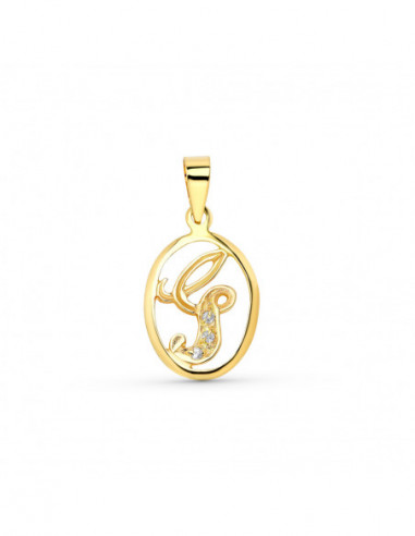 18K COLGANTE LETRA G CON CIRCONITAS