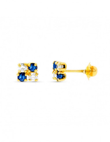 18K PENDIENTES ORO AMARILLO ZAFIROS Y...