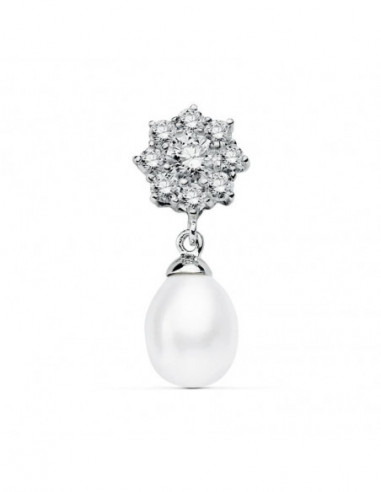 18K COLGANTE ORO BLANCO CUAJO Y PERLA...