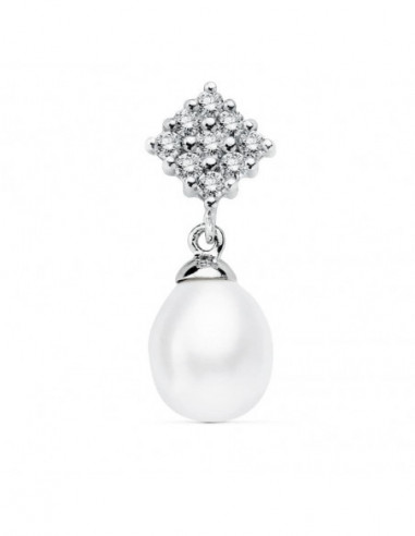 18K COLGANTE ORO BLANCO CUAJO Y PERLA...