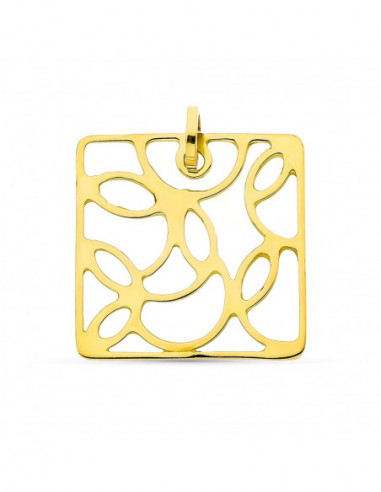 18K COLGANTE ORO AMARILLO CUADRADO...