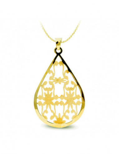 18K COLGANTE ORO AMARILLO LARGO OVAL...