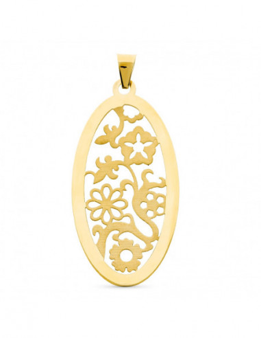 18K COLGANTE ORO AMARILLO OVAL CALADO...