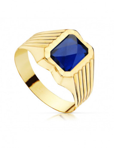 18K SELLO CADETE PIEDRA ZAFIRO SPINEL...
