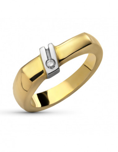 18K SORTIJA ORO AMARILLO BRILLANTE...