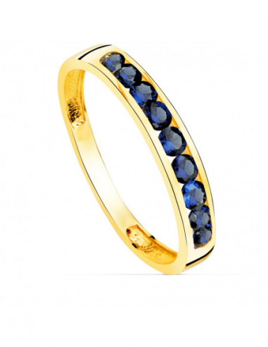 18K SORTIJA ORO AMARILLO 9 CIRCONITAS...