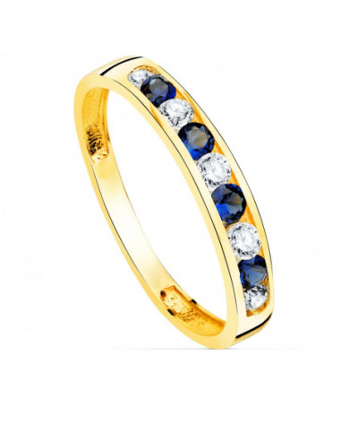 18K SORTIJA ORO AMARILLO 9 CIRCONITAS...