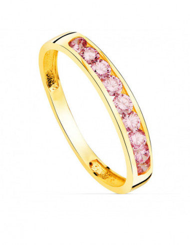 18K SORTIJA ORO AMARILLO 9 CIRCONITAS...