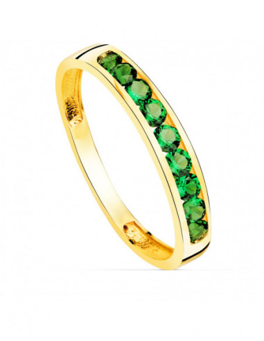 18K SORTIJA ORO AMARILLO 9 CIRCONITAS...