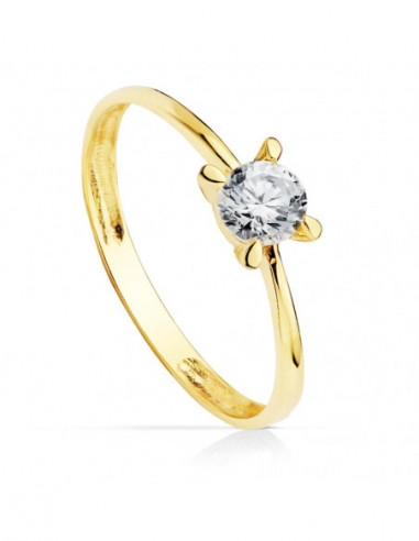 18K SOLITARIO ORO AMARILLO CIRCONITA...