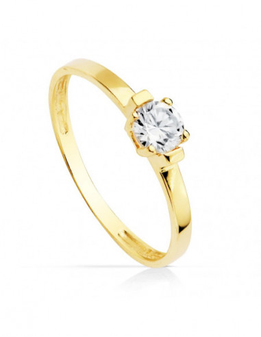 18K SOLITARIO ORO AMARILLO PIEDRA 4X4 MM