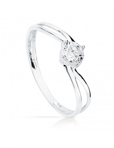 18K SOLITARIO ORO BLANCO CIRCONITA...