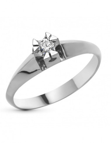 18K SOLITARIO ORO BLANCO BRILLANTE...