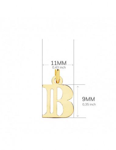 18K COLGANTE LETRA  B  . 11X9 MM