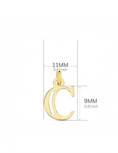 18K COLGANTE LETRA  C  11X9 MM