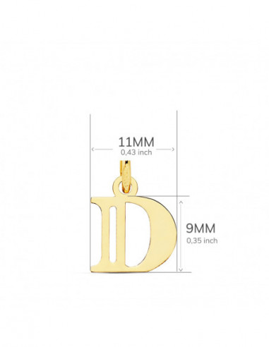 18K COLGANTE LETRA  D  . 11X9 MM