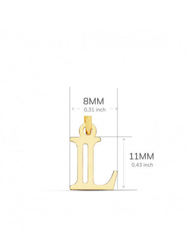 18K COLGANTE LETRA  L  . 11X8 MM