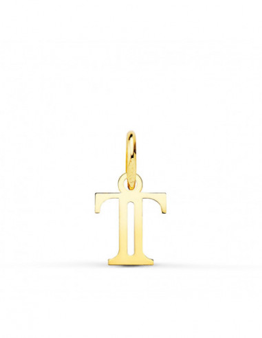 18K COLGANTE LETRA  T  . 11X9 MM