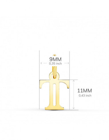 18K COLGANTE LETRA  T  . 11X9 MM