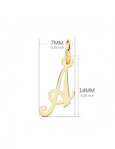 18K COLGANTE LETRA  A  14X7 MM