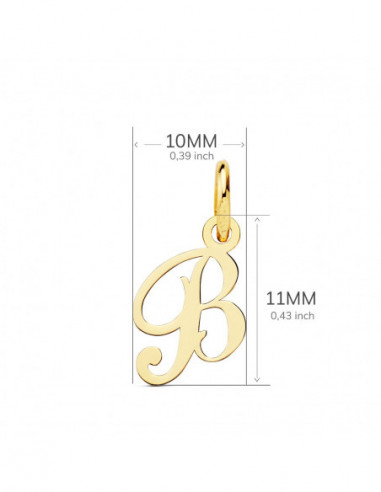 18K COLGANTE LETRA  B  11X10 MM