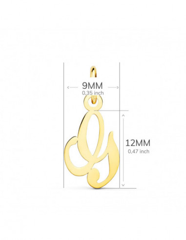 18K COLGANTE LETRA  G  . 12X9 MM