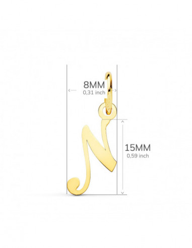 18K COLGANTE LETRA  N  15X8 MM