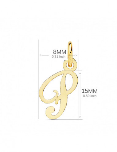 18K COLGANTE LETRA  P  15X8 MM