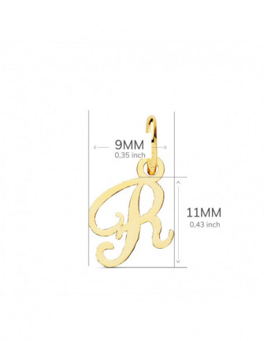 18K COLGANTE LETRA  R  11X9 MM