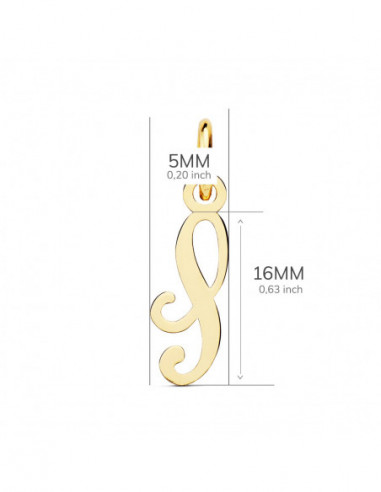 18K COLGANTE LETRA  S  16X5 MM