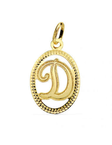 18K COLGANTE INICIAL LETRA D 21X14 MM