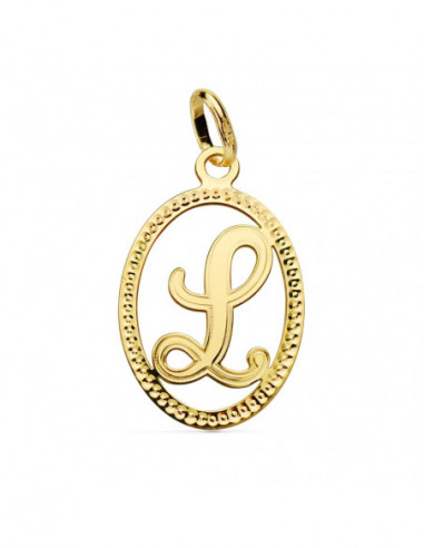 18K COLGANTE INICIAL LETRA L 21X14 MM