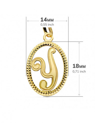 18K COLGANTE INICIAL LETRA Y 21X14 MM