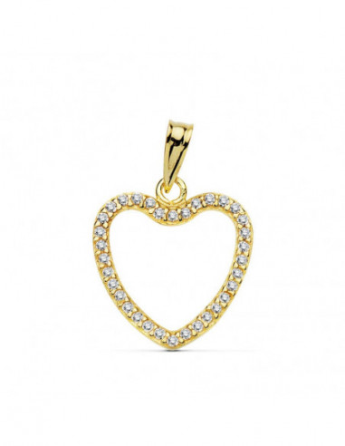 18K COLGANTE CORAZON CIRCONITAS 16X16 MM