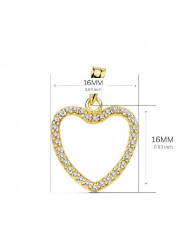 18K COLGANTE CORAZON CIRCONITAS 16X16 MM
