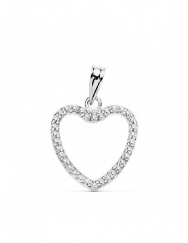 18K COLGANTE CORAZON ORO BLANCO...