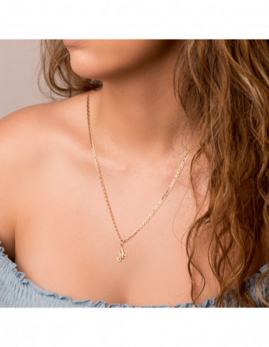 18K COLGANTE LETRA M CIRCONITAS 12X13 MM