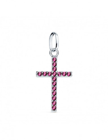 18K CRUZ ORO BLANCO CON CIRCONITAS...