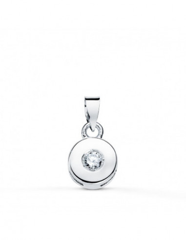 18K COLGANTE ORO BLANCO CHATON 5.5 MM...