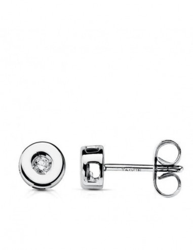 18K PENDIENTES ORO BLANCO DIAMANTES...