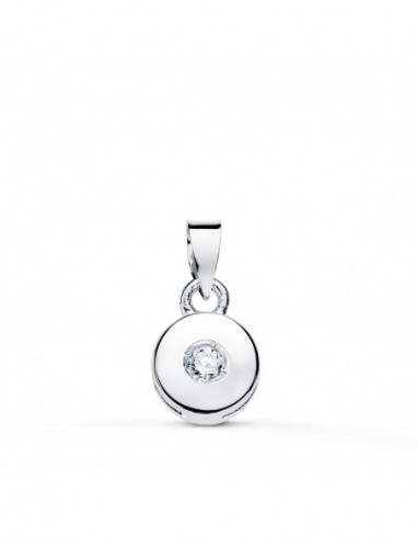 18K COLGANTE ORO BLANCO CHATON 5.5 MM...